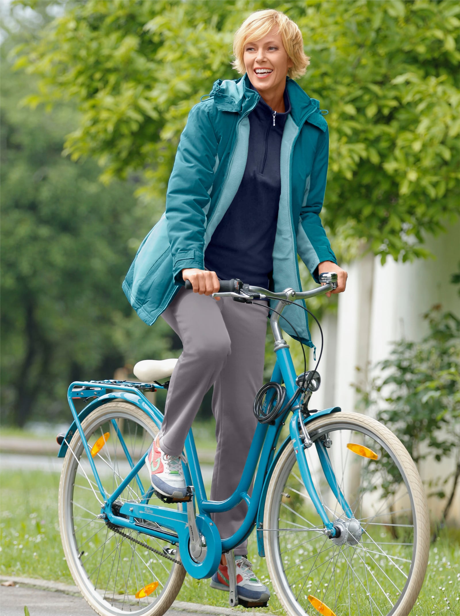 Functioneel jack met fleecevoering - petrol-winterturquoise