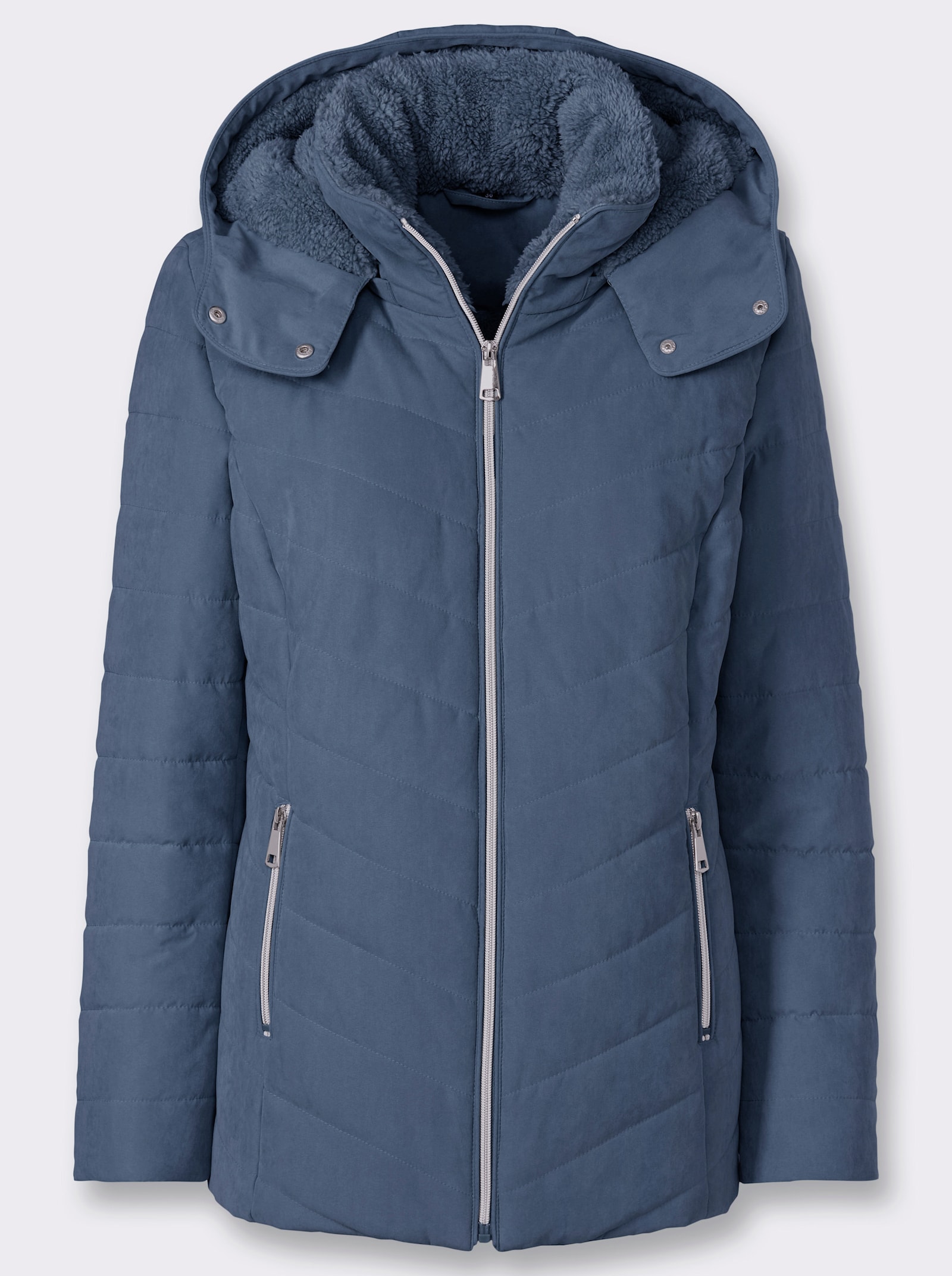  Steppjacke mit Teddyfleece-Futter - rauchblau