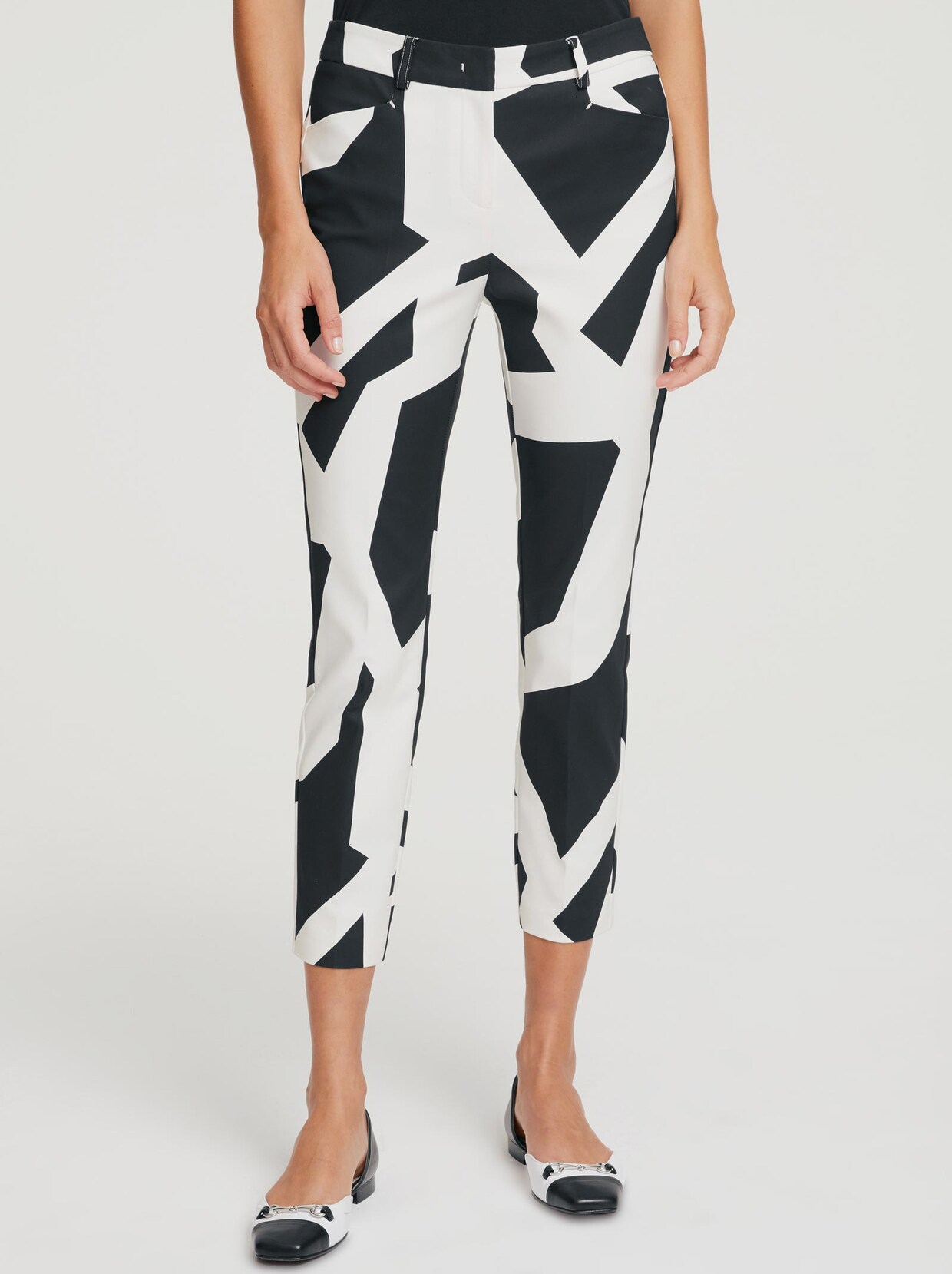 Rick Cardona Broek met print - zwart/ecru