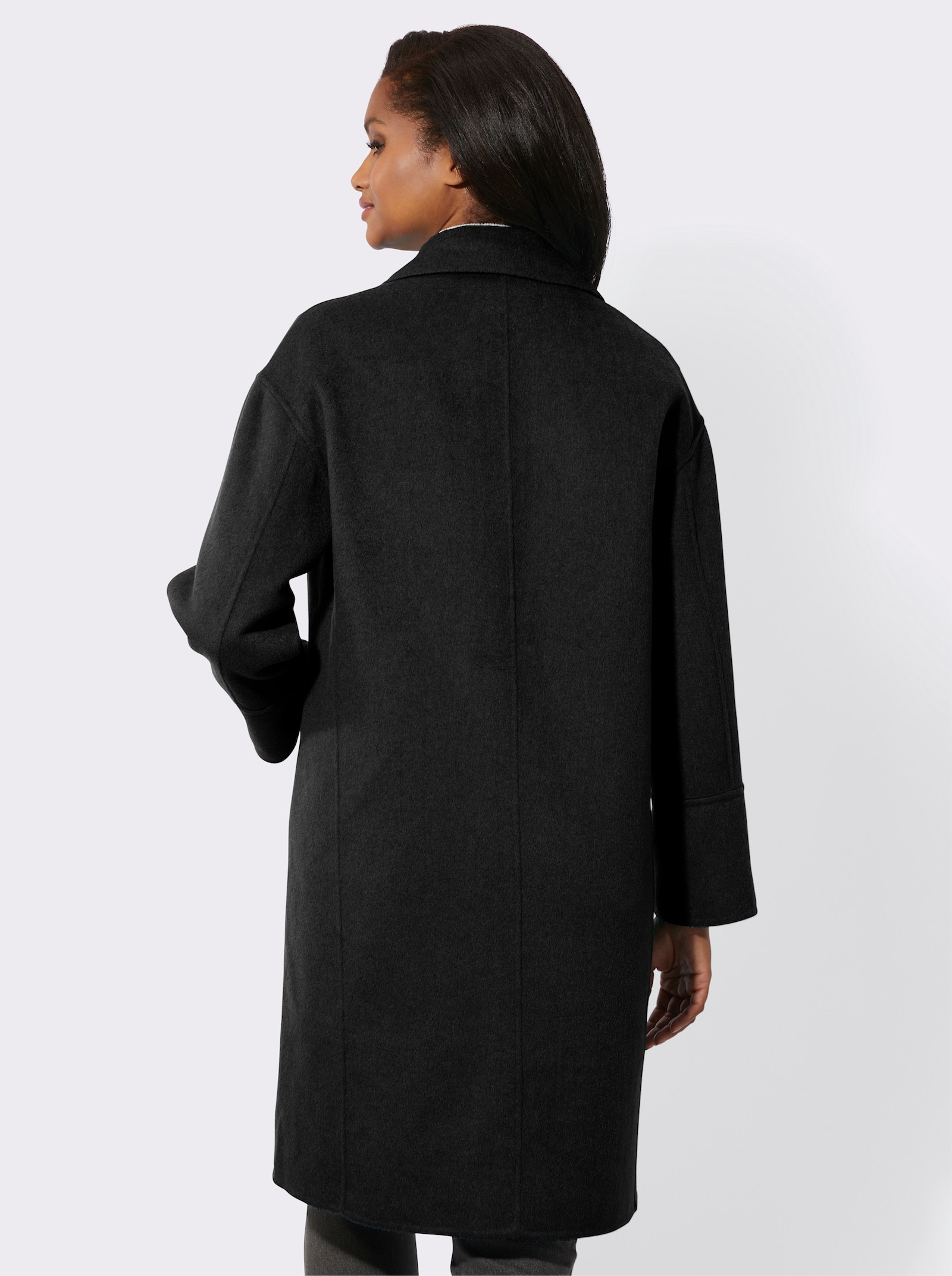 Kurzmantel in Doubleface-Qualität - schwarz