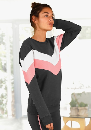 H.I.S Sweat-shirt - anthracite-rose-blanc