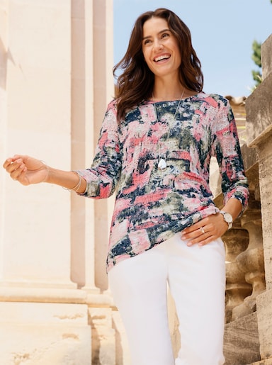 Baumwollpullover - hortensie-bedruckt