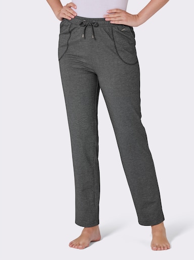 feel good Dehnbund-Hose in Jeans-Optik - schwarz-meliert