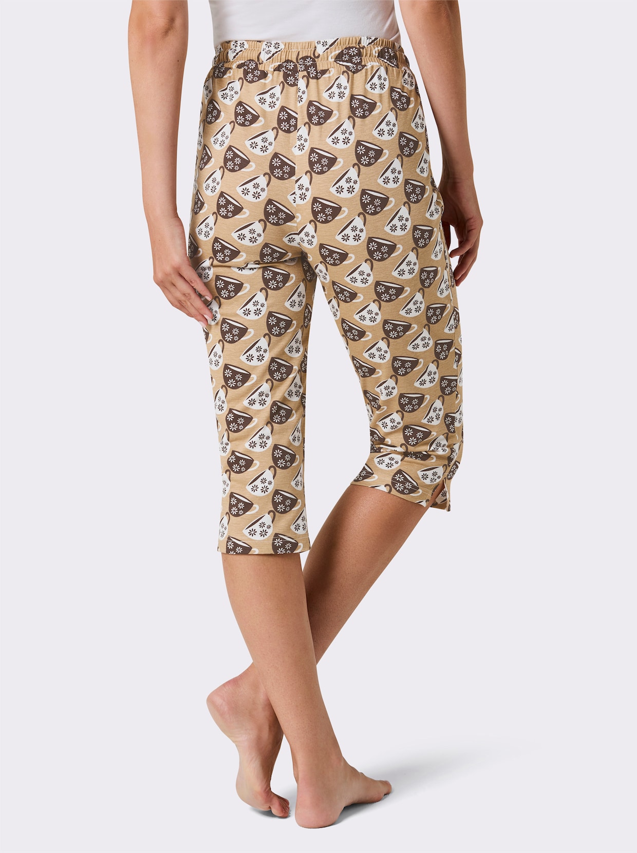 wäschepur Capri-Hose - camel-schoko-bedruckt