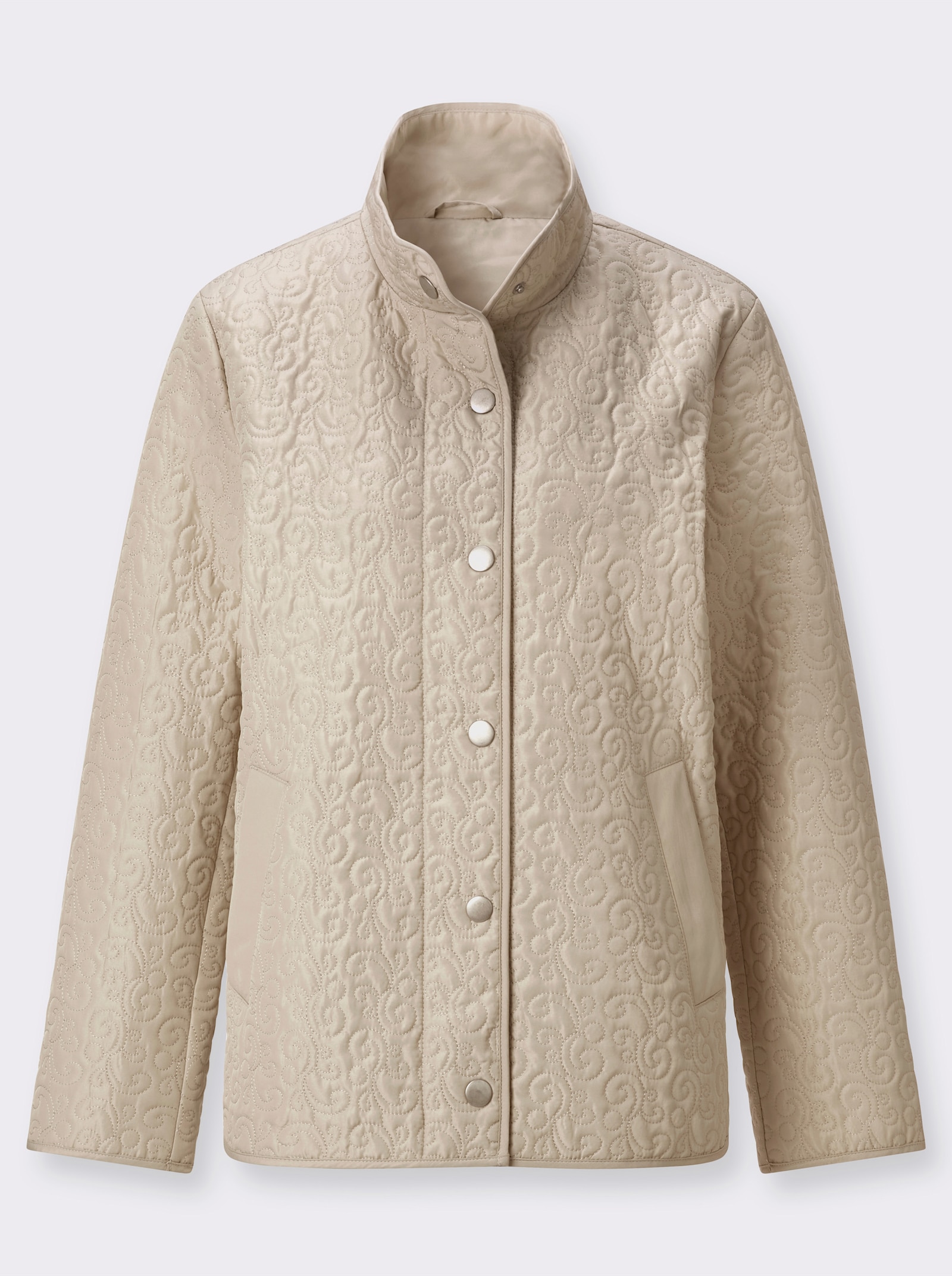 Steppjacke mit Kontrast-Paspelierung - sand
