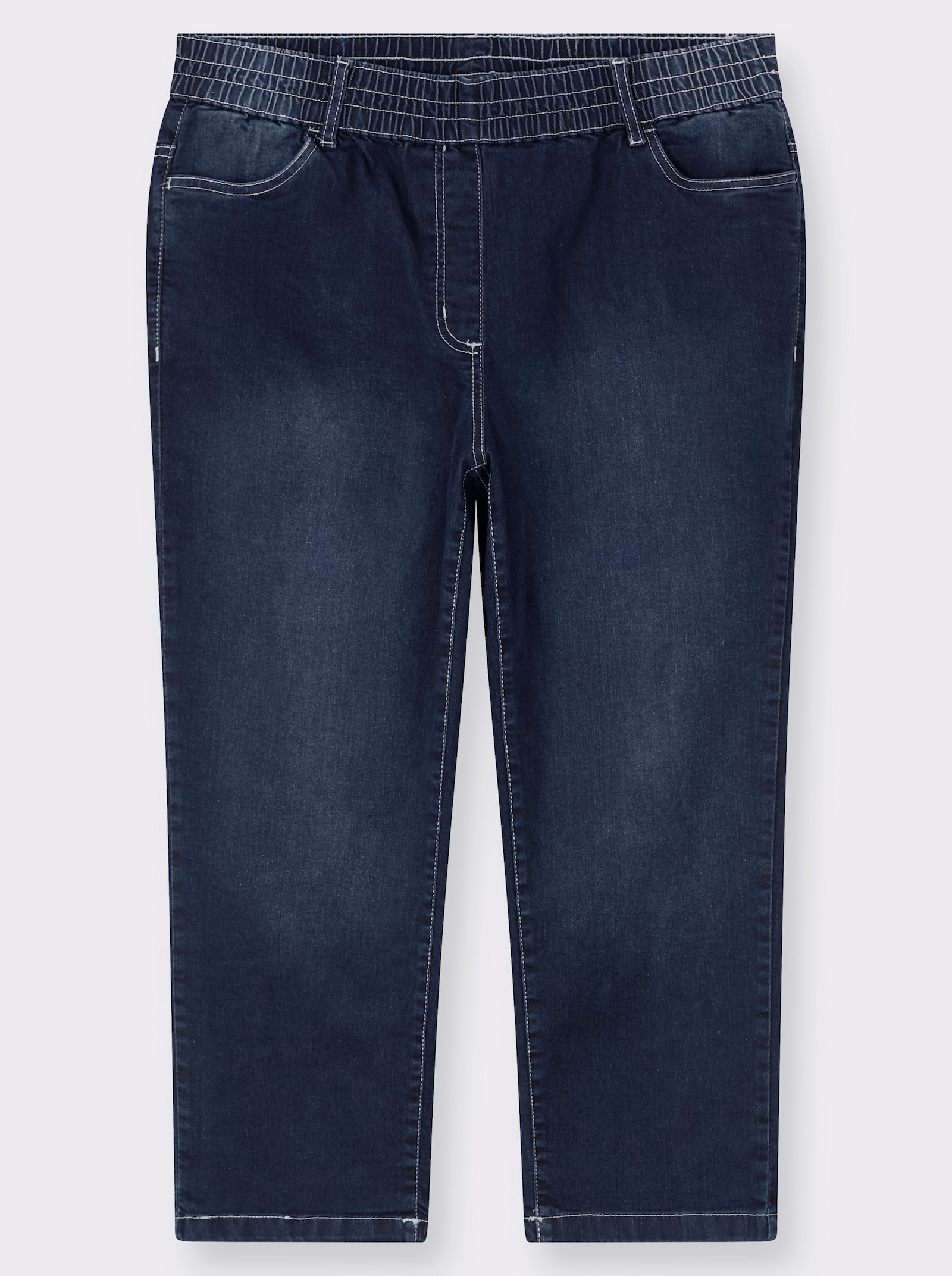 7/8-Jeans mit Reißverschluss-Blende - blue-stone-washed