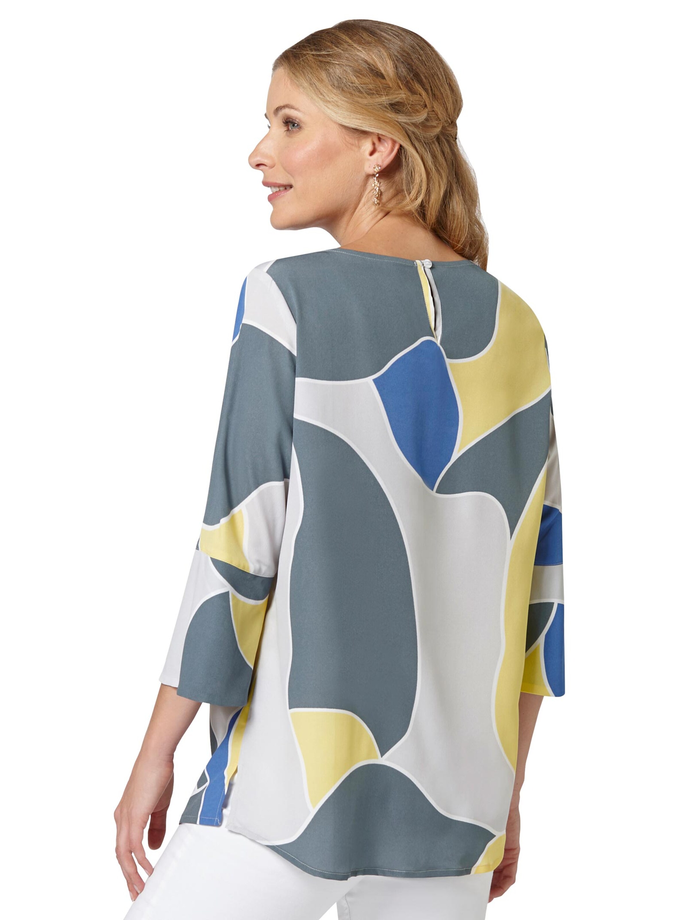 Bluse - gelb-gemustert