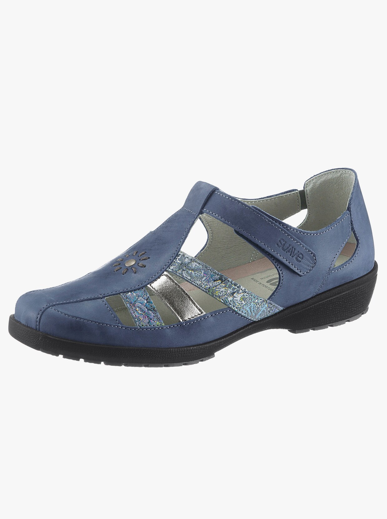 Suave Klettschuh - blau-bedruckt