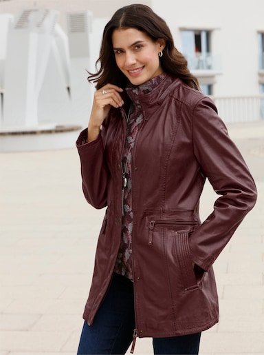 Leder-Jacke - burgund