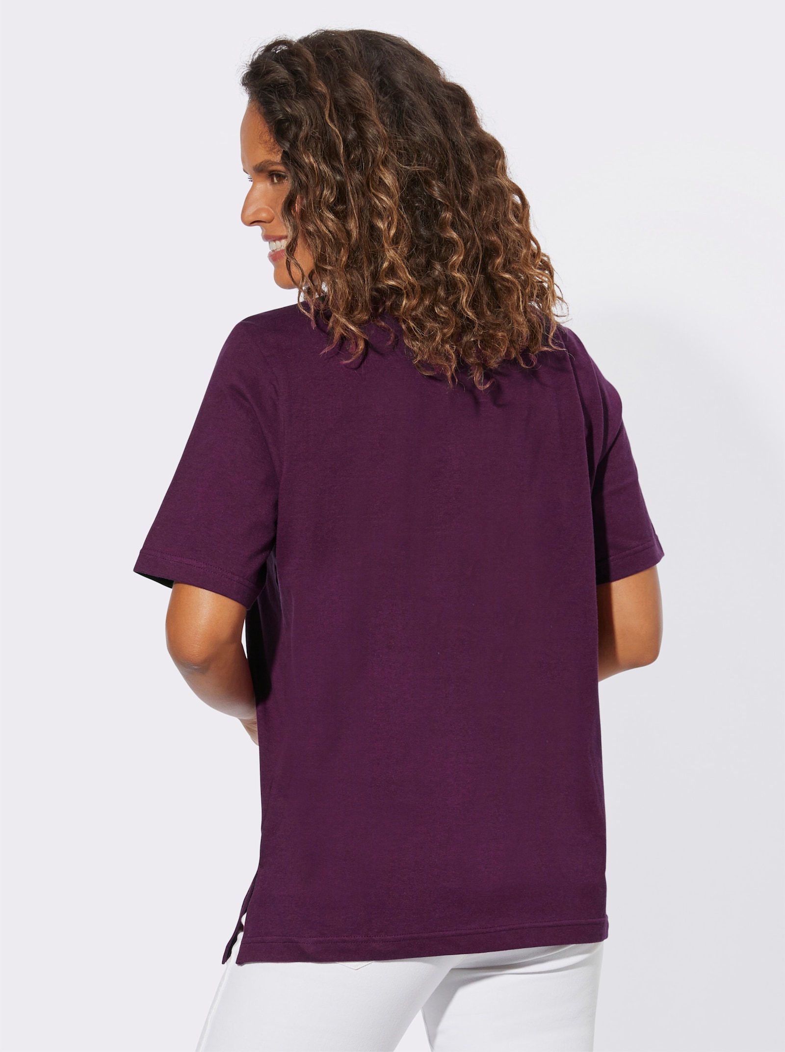 Tričko s krátkým rukávem a potiskem mušlí - fíková