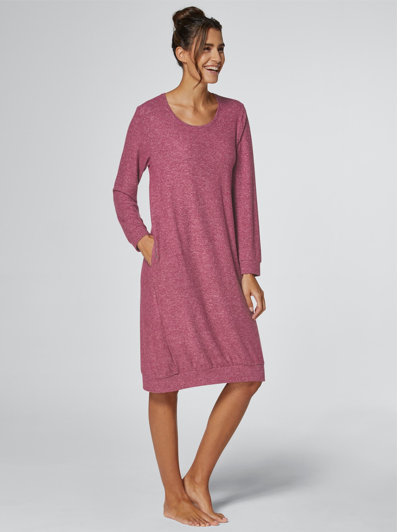 feel good Longshirt - bordeaux-meliert