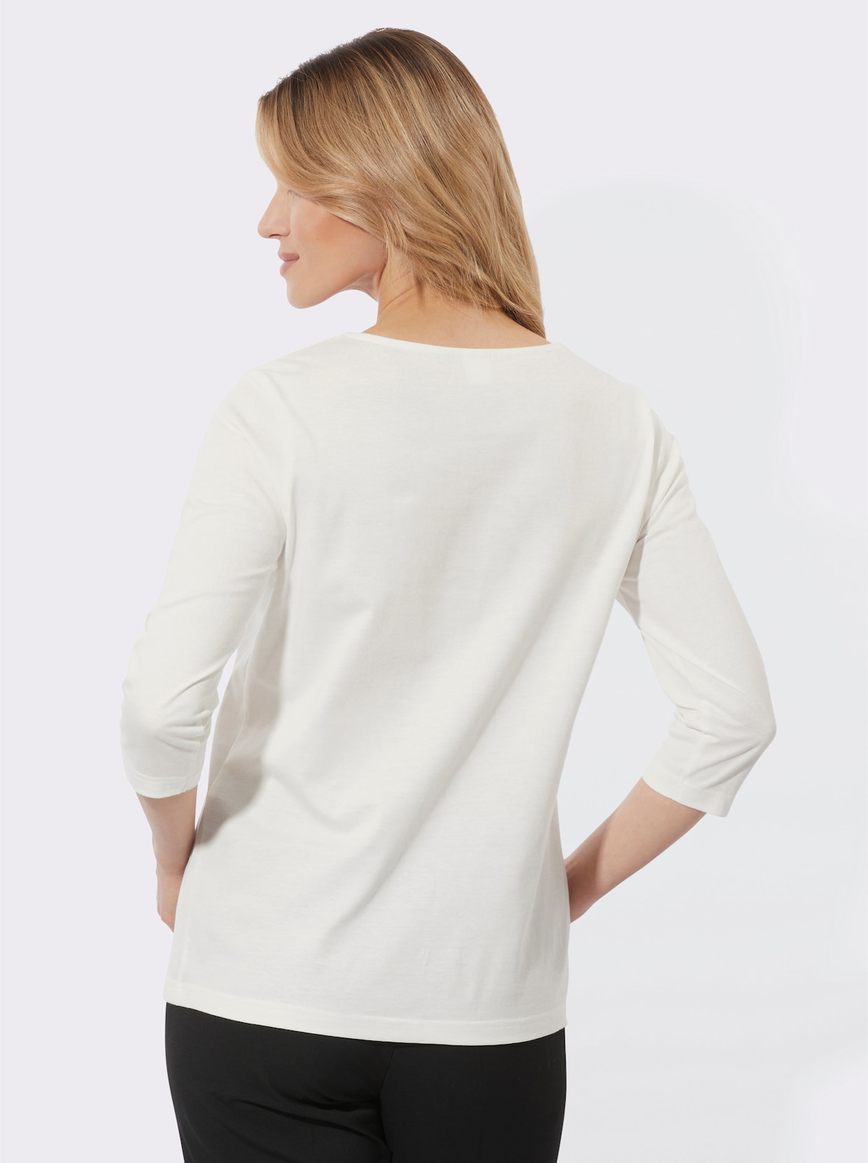 Shirt met 3/4-mouw - ecru