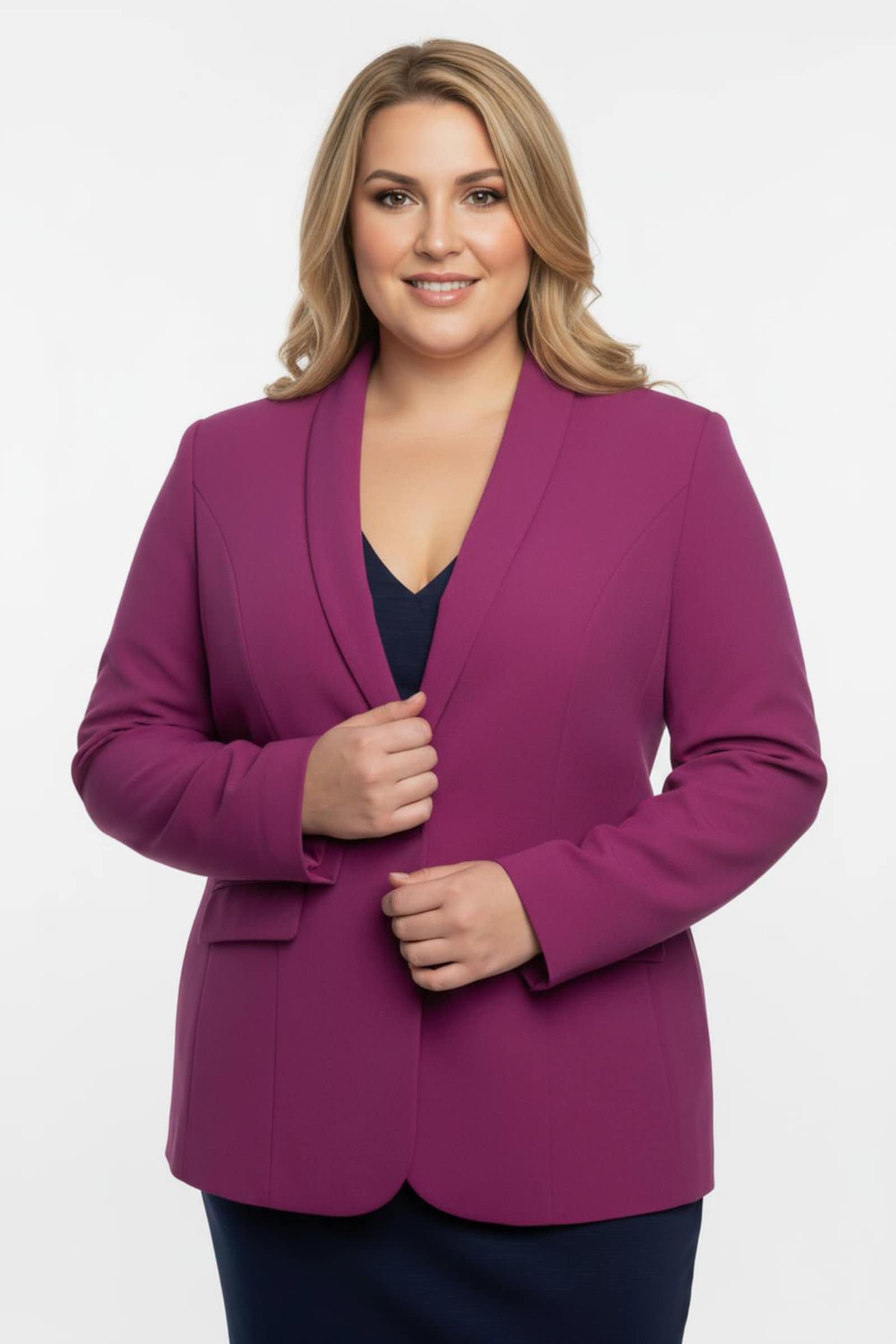 Blazer mit Schalkragen - magenta