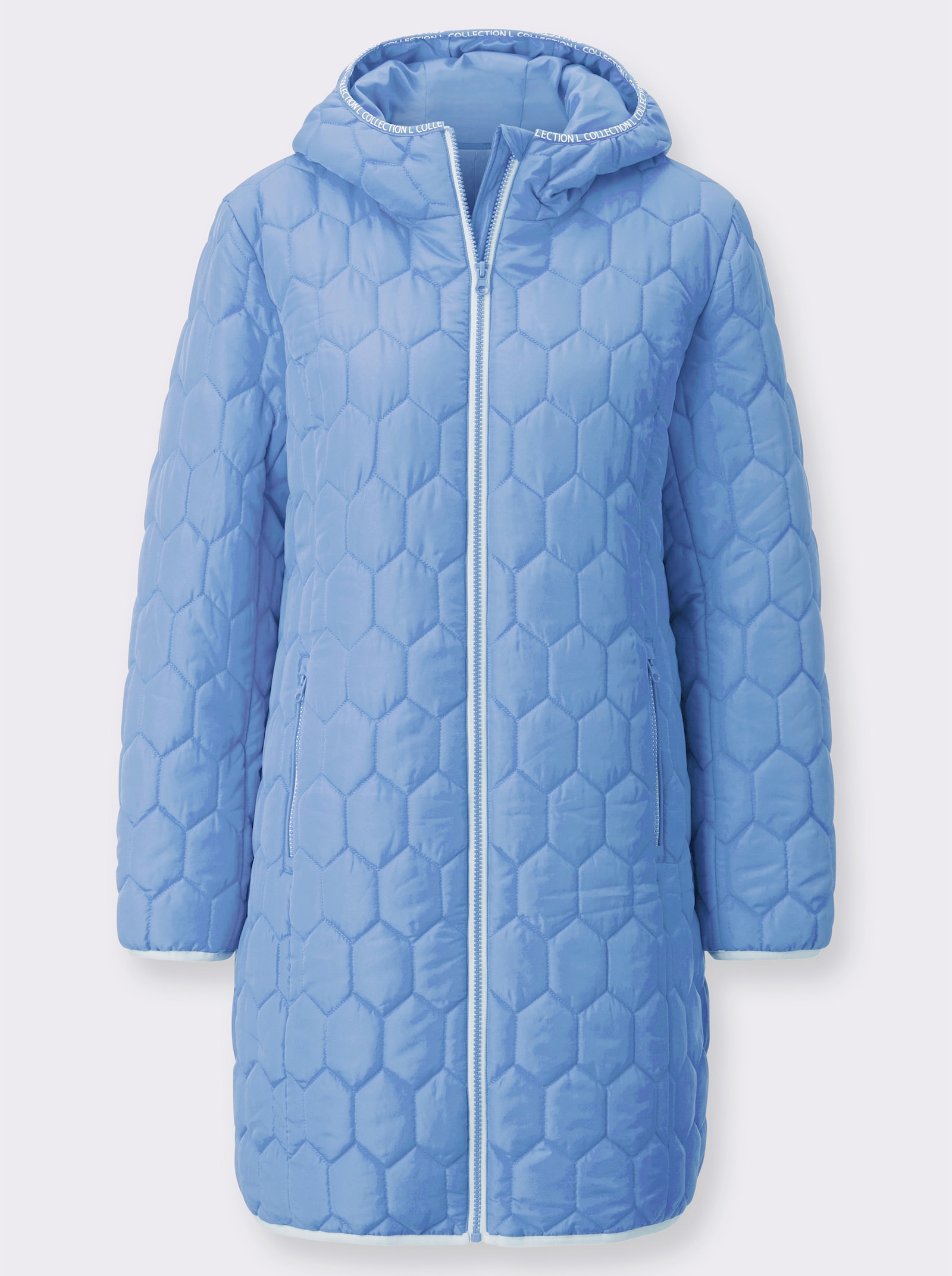 Steppmantel im Stepp-Dessin - himmelblau