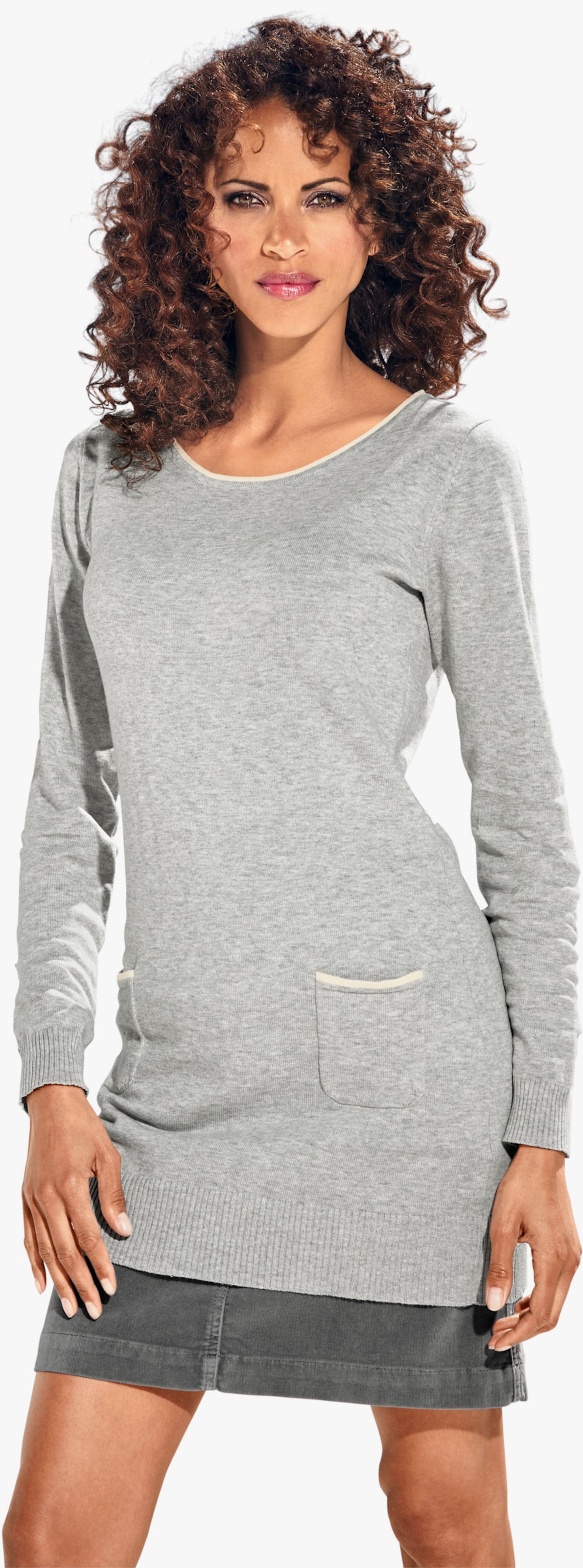 heine Longpullover mit Cut-Outs hinten - grau-melange