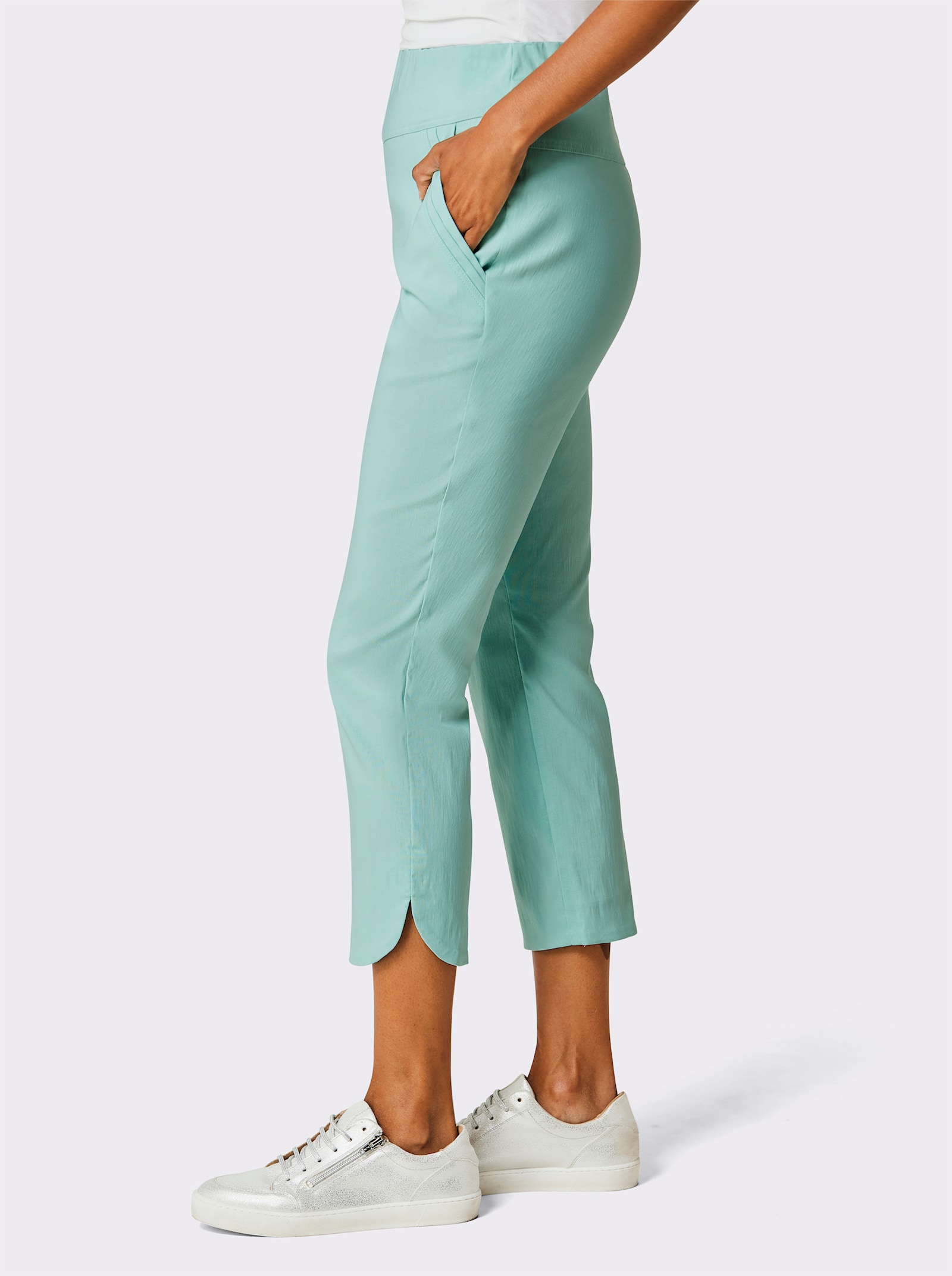 Stehmann Comfort line 7/8-broek met splitten, afgerond - mint