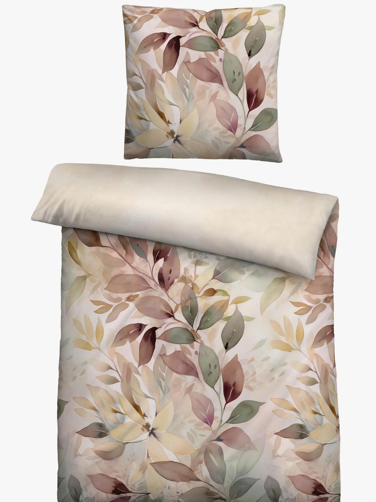 Biberna Bettwäsche - braun-bedruckt