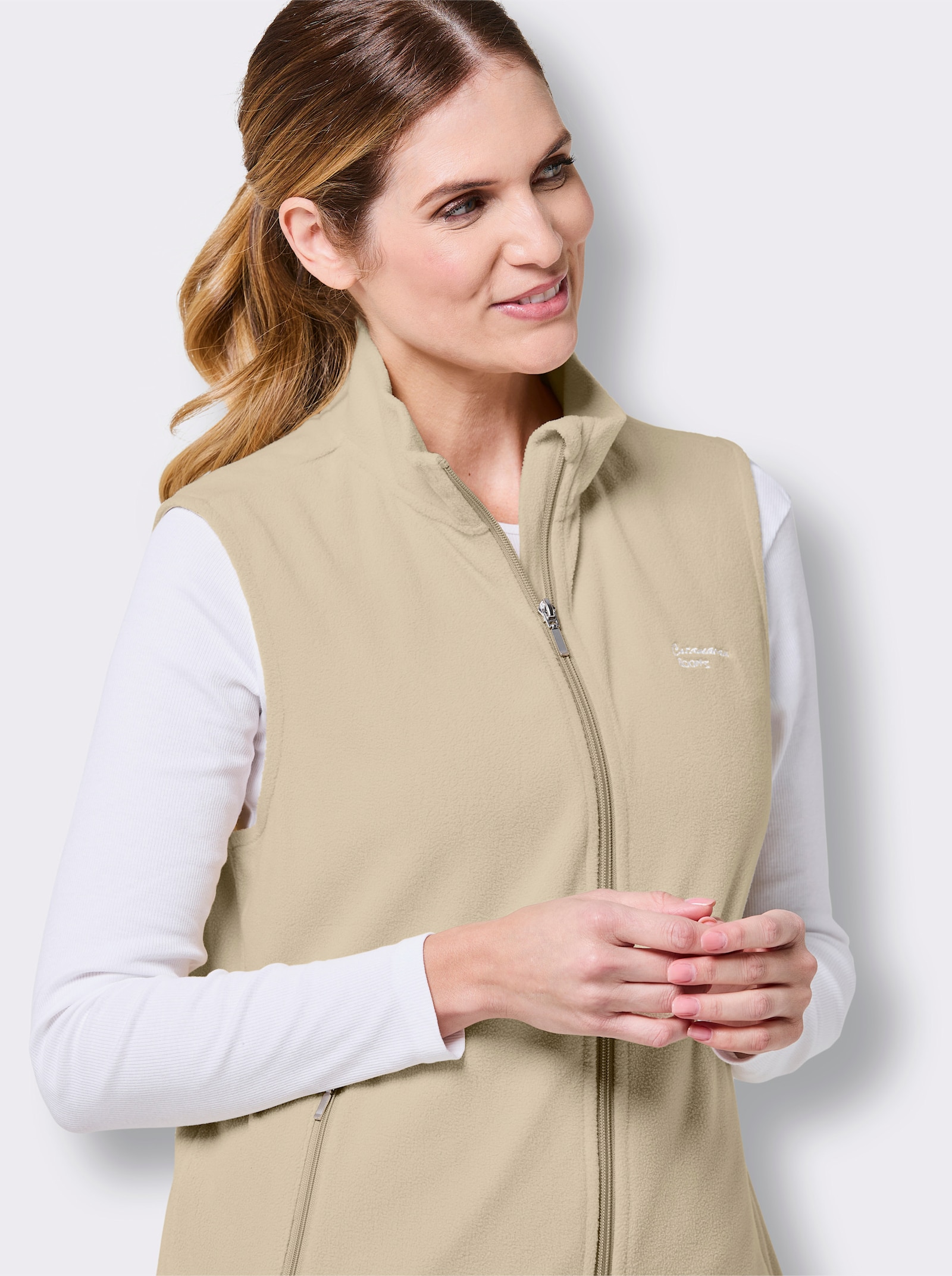 Catamaran Sports Fleeceweste mit weitenregulierbarem Saum - sand