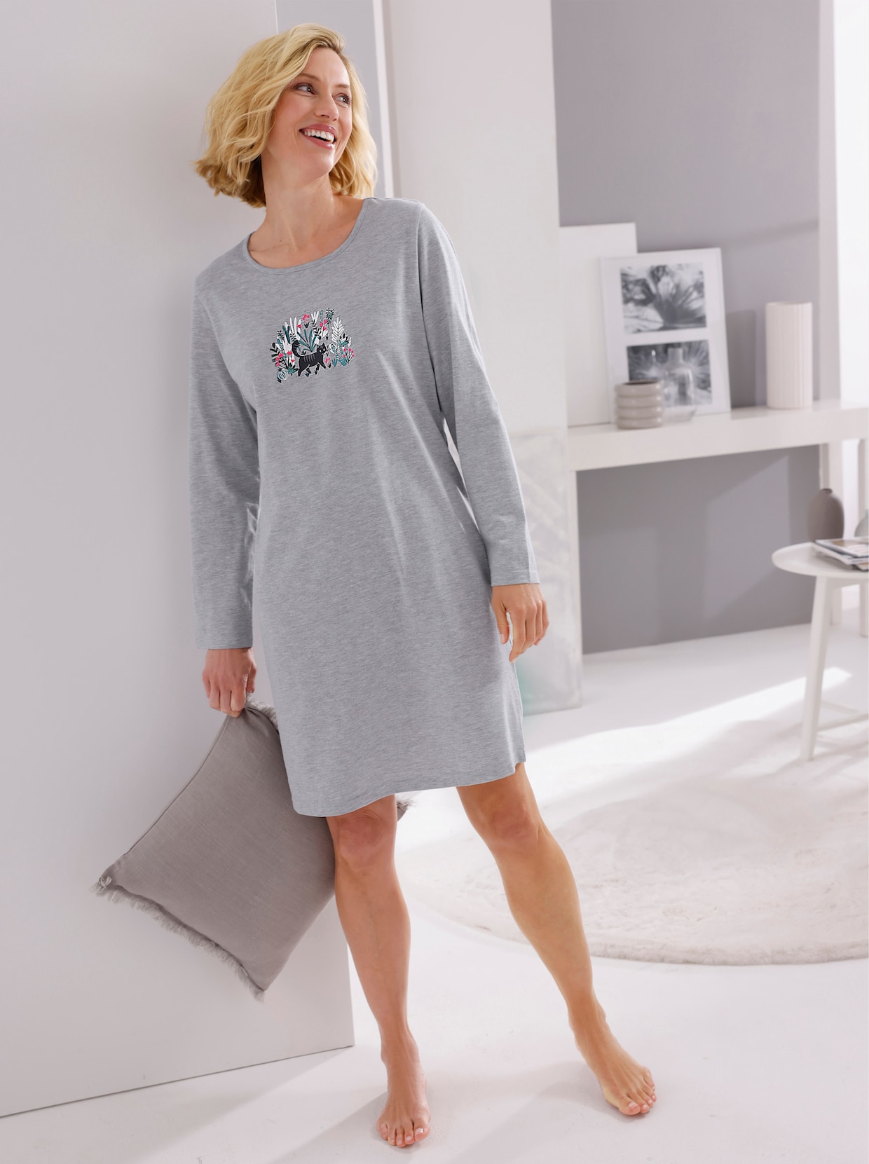 Comtessa Nachthemden - grün + hellgrau