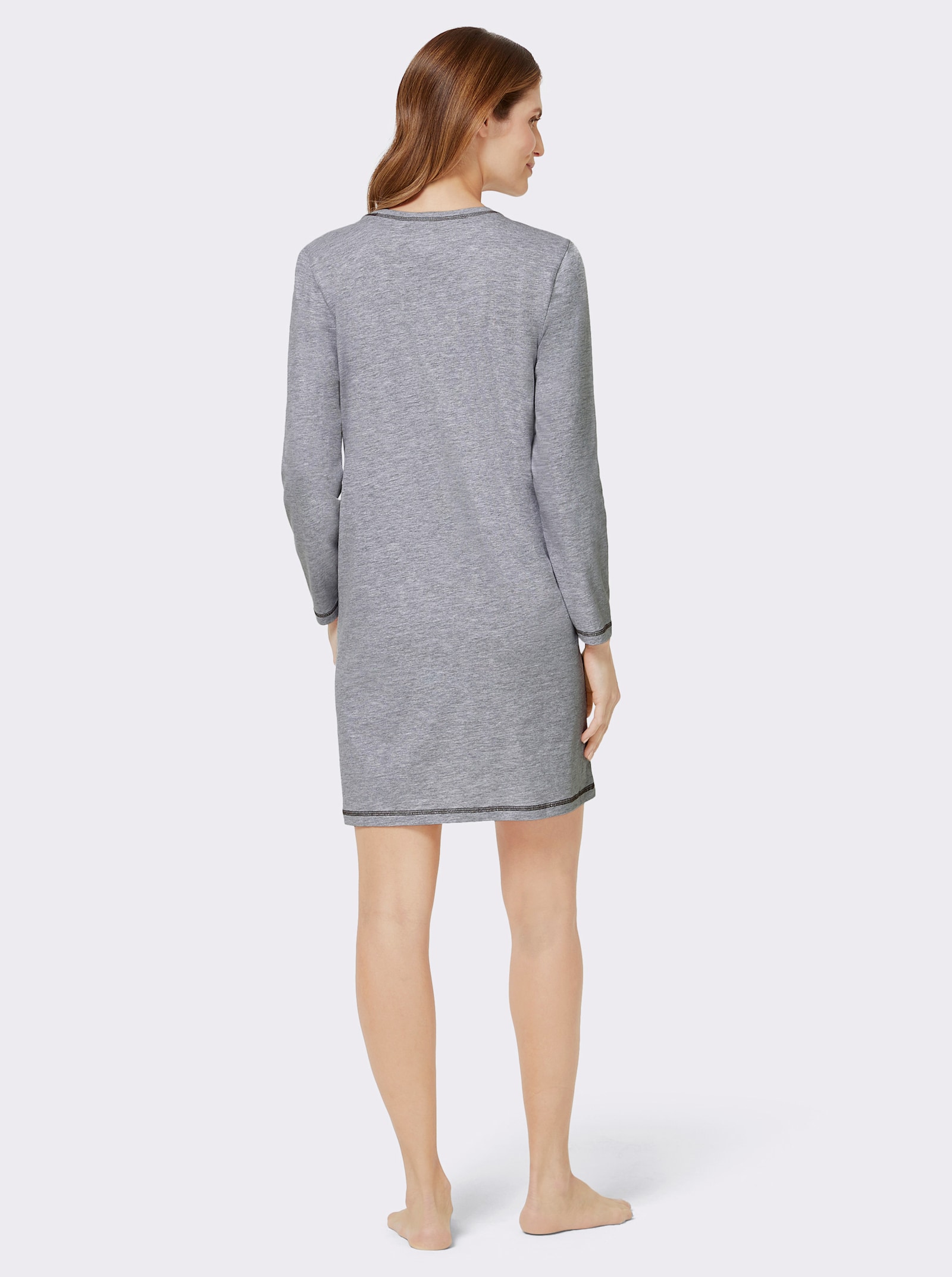 wäschepur Långärmade nattlinnen - grå + grå, randig