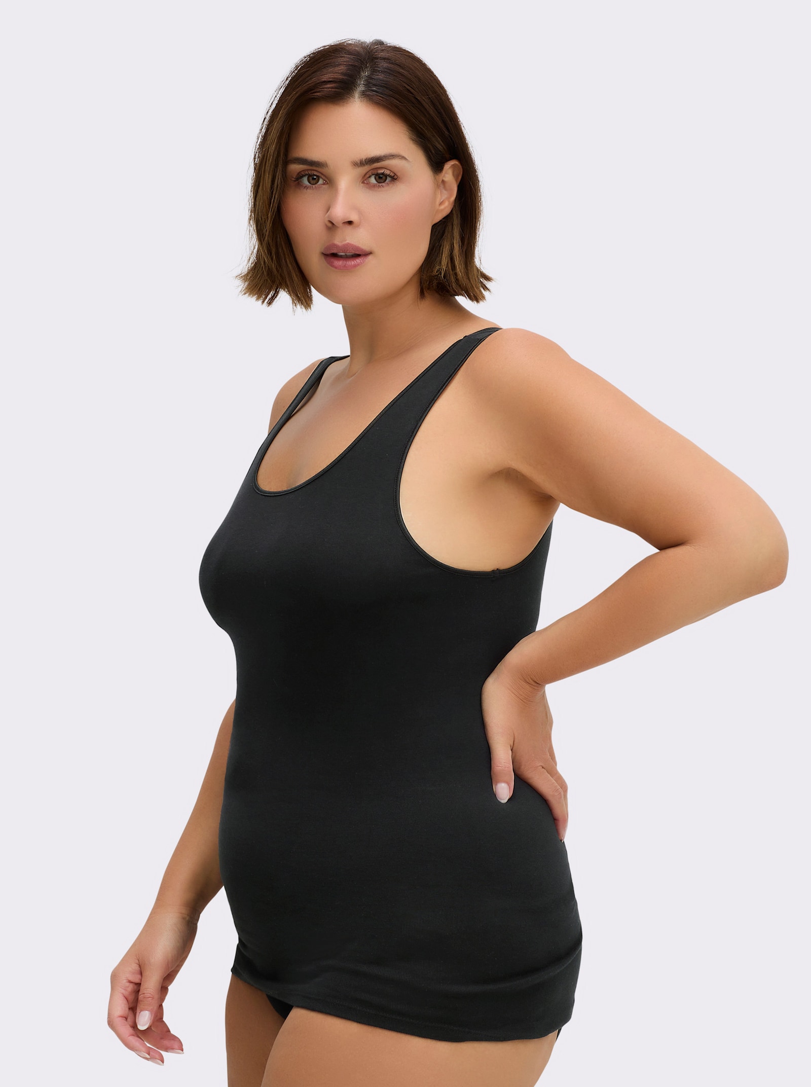 comazo Achselhemd mit verlängertem Rückenteil - schwarz