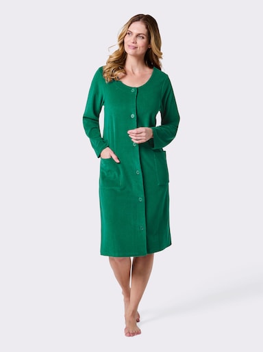 feel good Bademantel zum Knöpfen - smaragd
