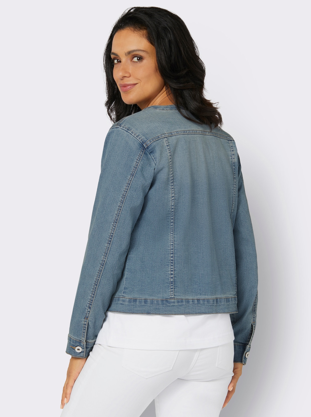 Veste en jean - bleu blanchi