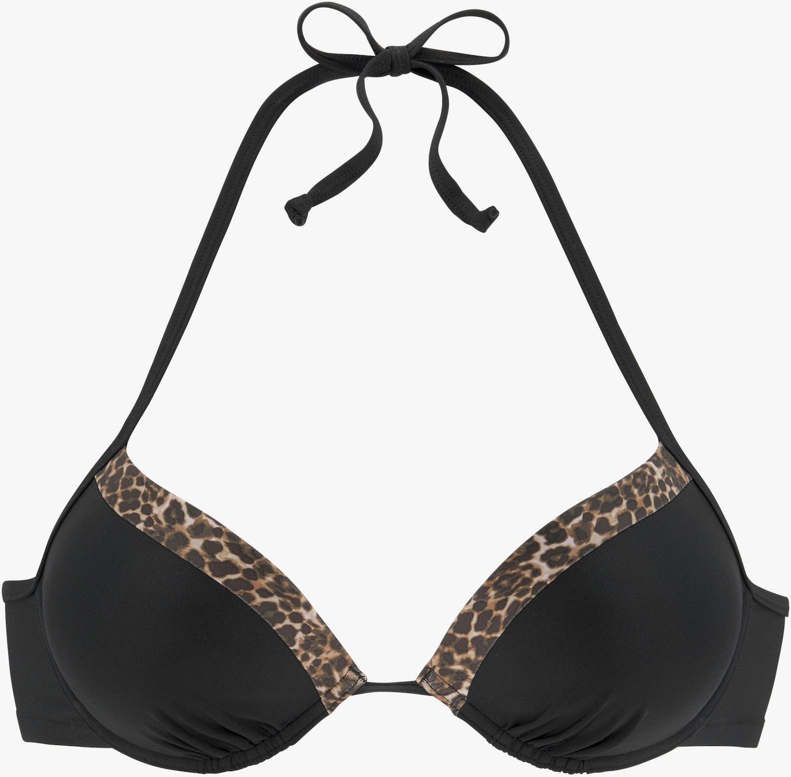 LASCANA Push-Up-Bikini-Top - schwarz-leo
