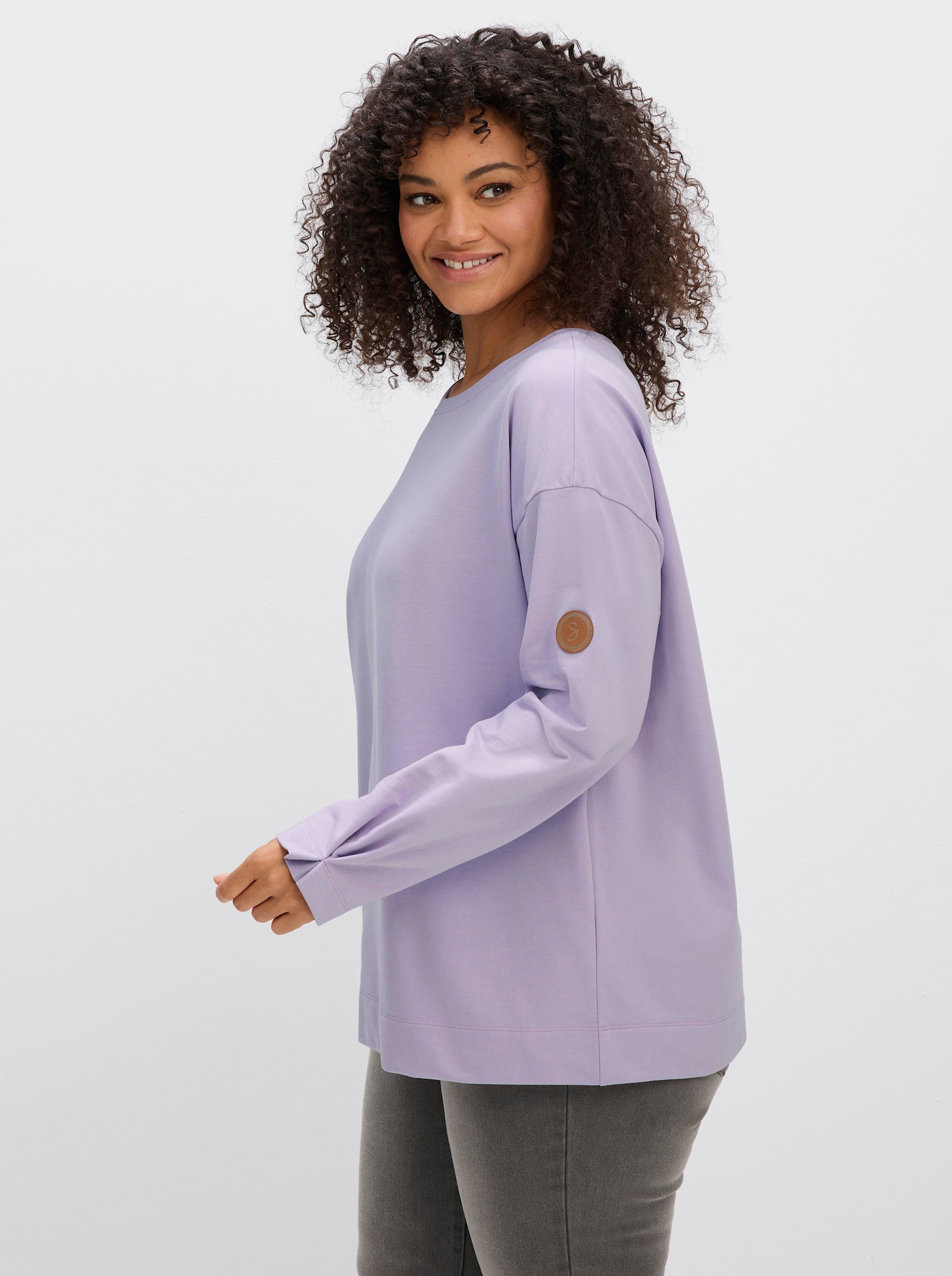 sheego Sweatshirt in Oversize-Form - flieder