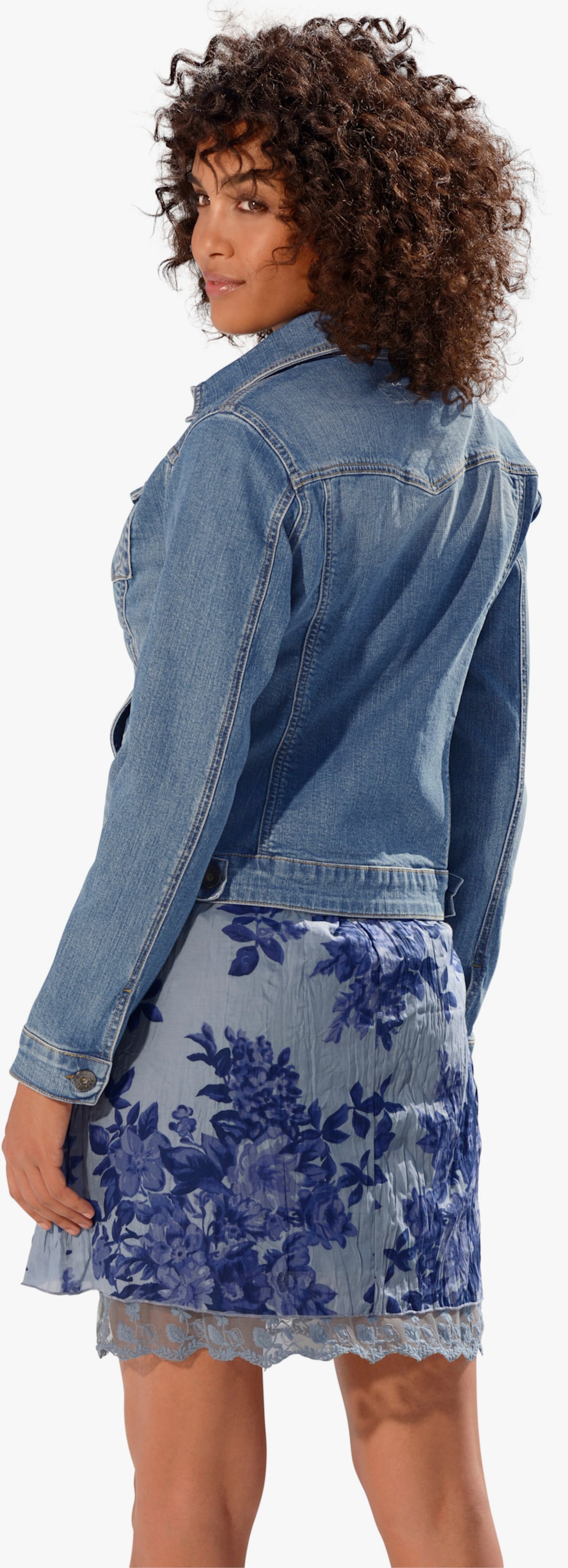 heine Jeansjacke in Used-Waschung - blue denim