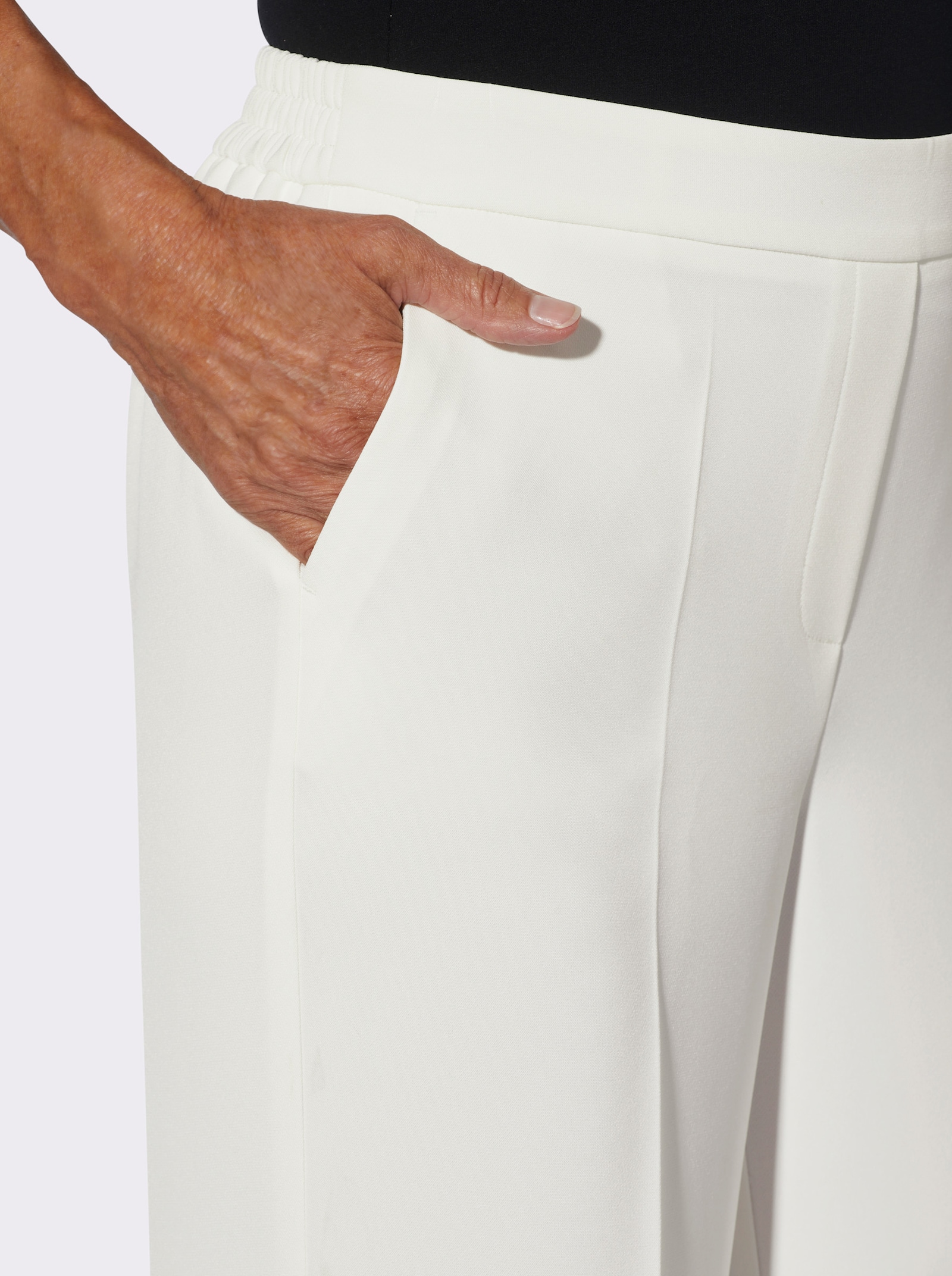 Schlupfhose in Struktur-Qualität - ecru