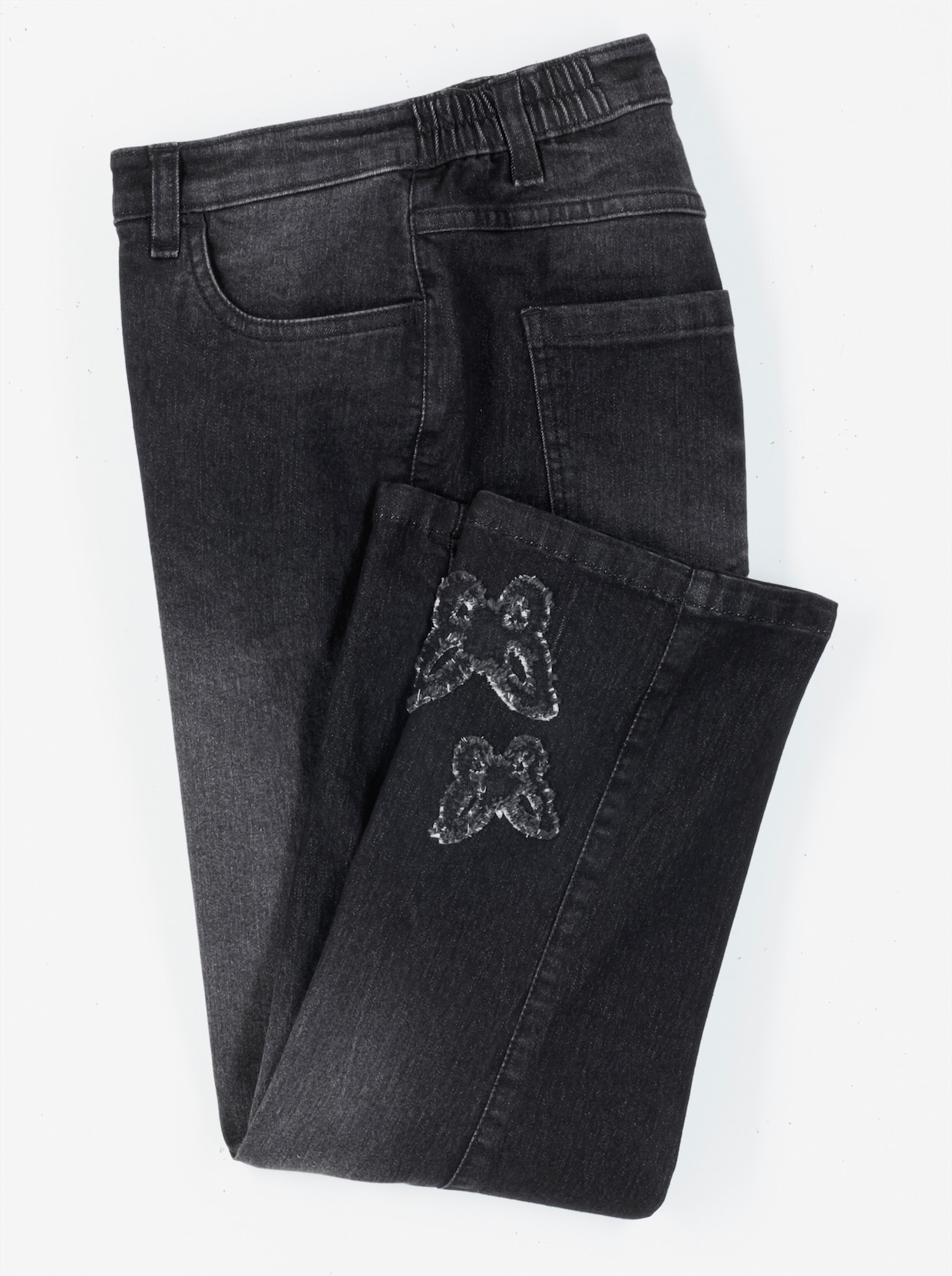 3/4-jeans - black denim