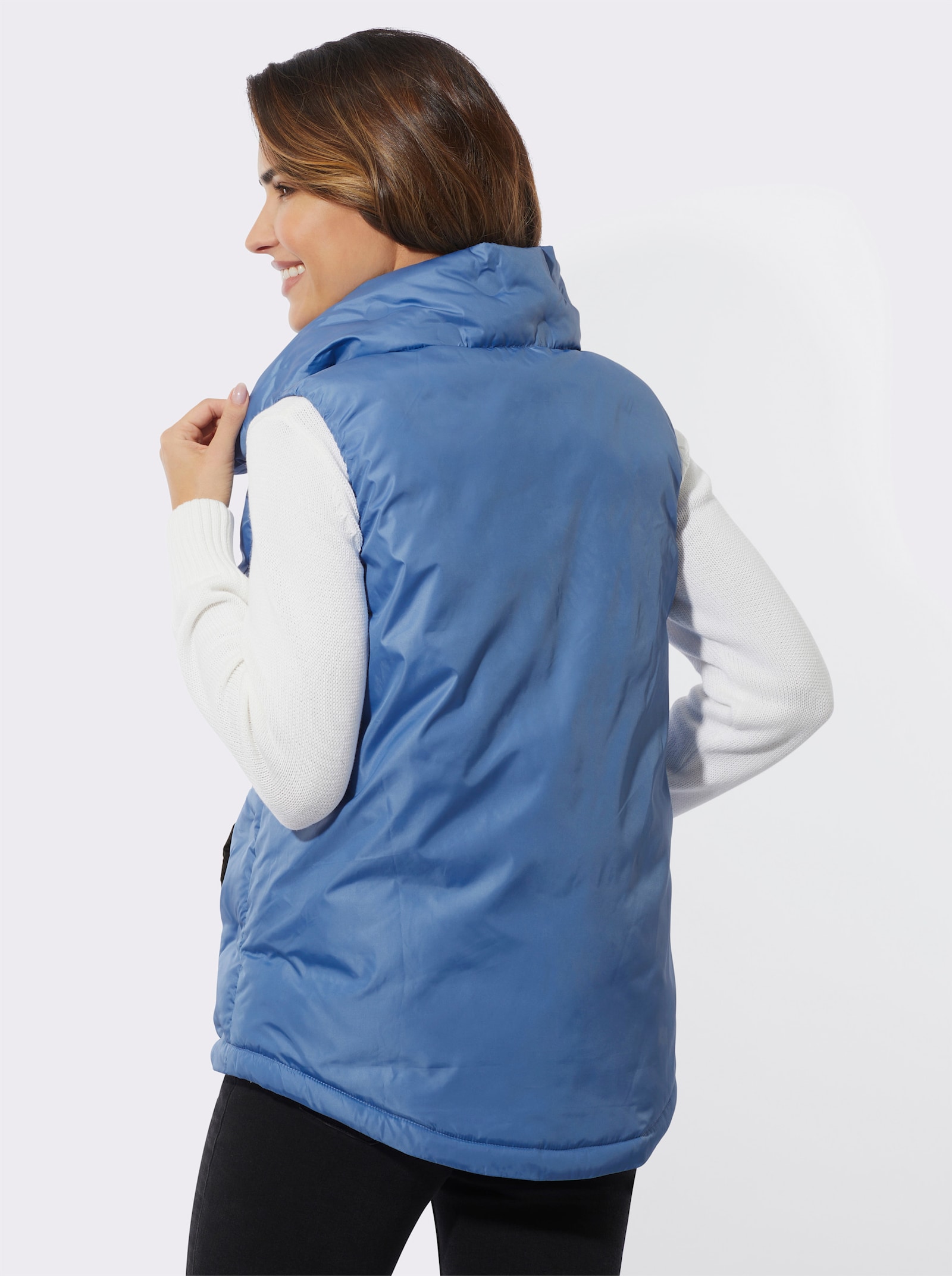 Weste mit Prägung - mittelblau