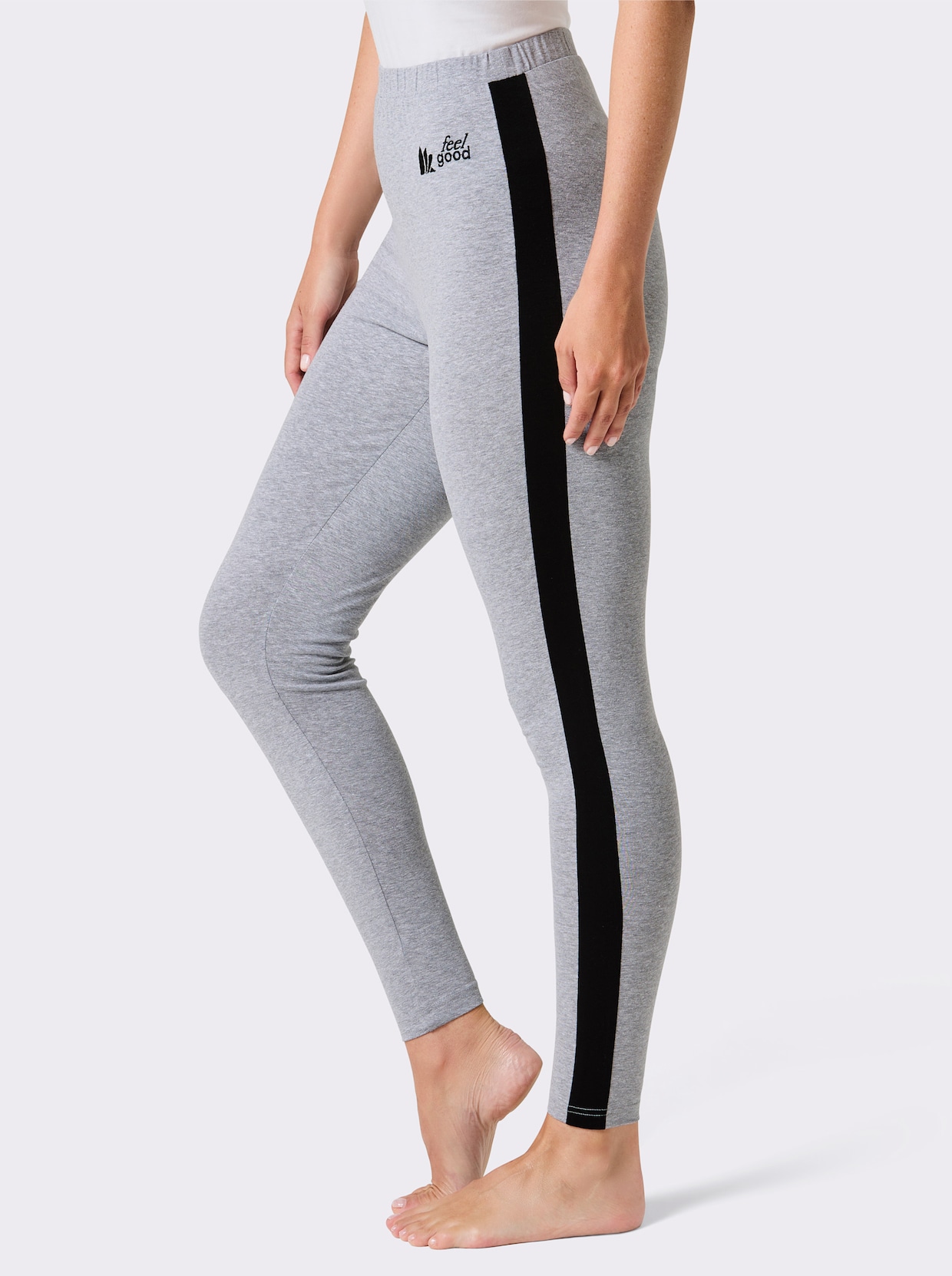 feel good Leggings - grau-meliert-schwarz