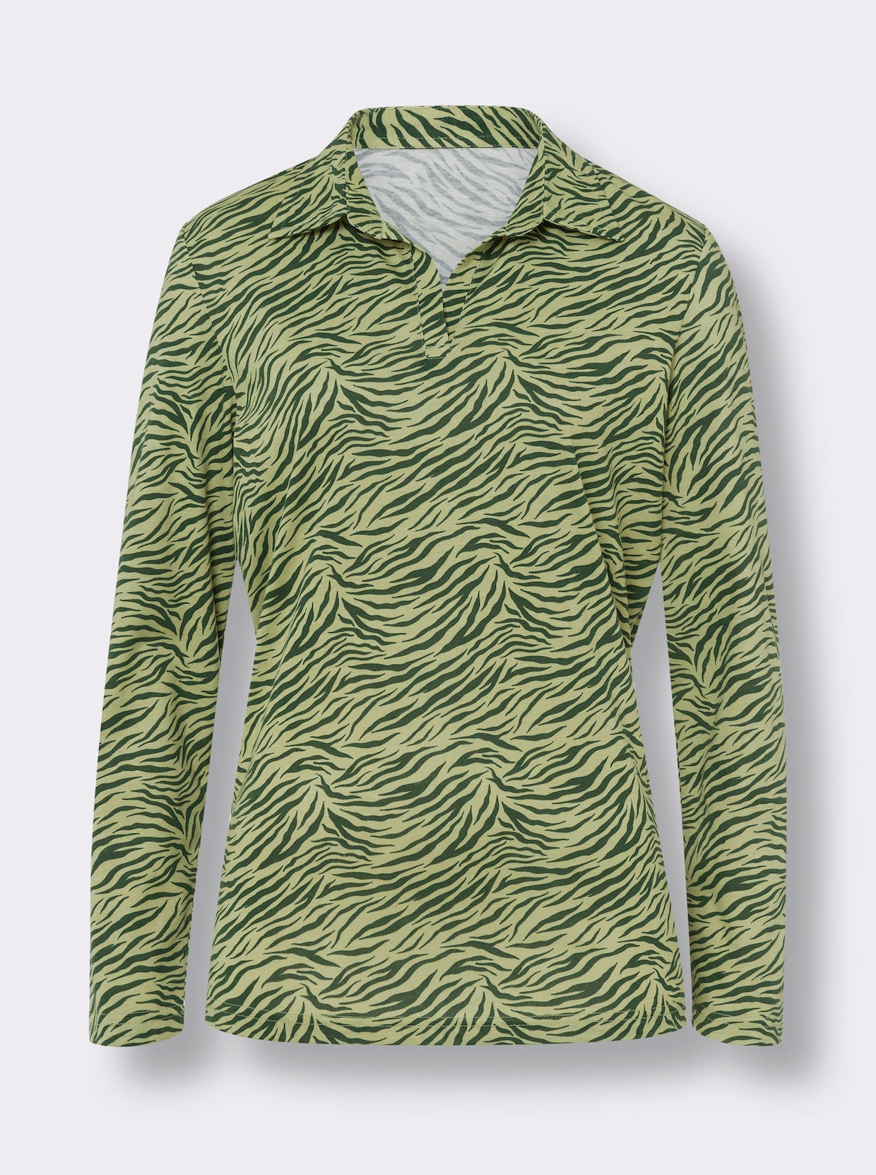Shirt met lange mouwen - lindegroen/mos bedrukt