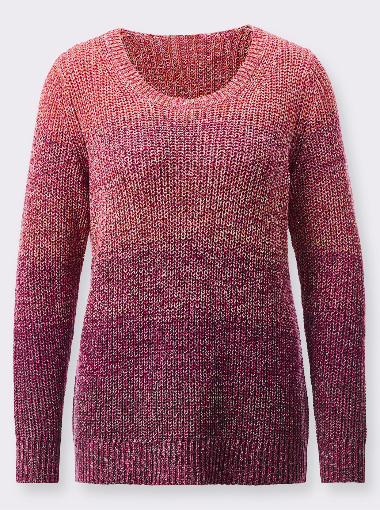 Langarm-Pullover - fuchsia-gemustert