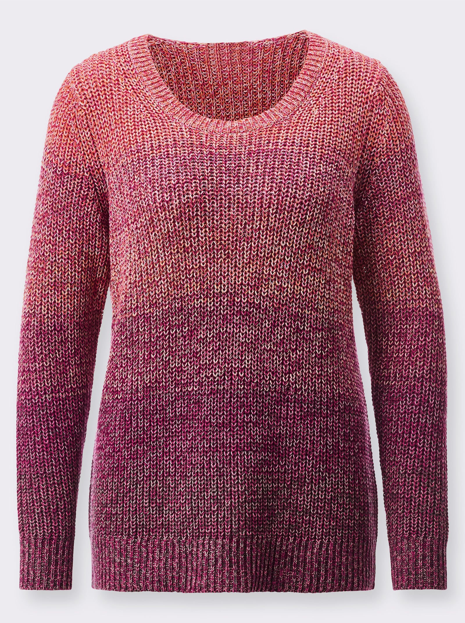 Pull à manches longues avec dégradé de couleurs - fuchsia à motifs