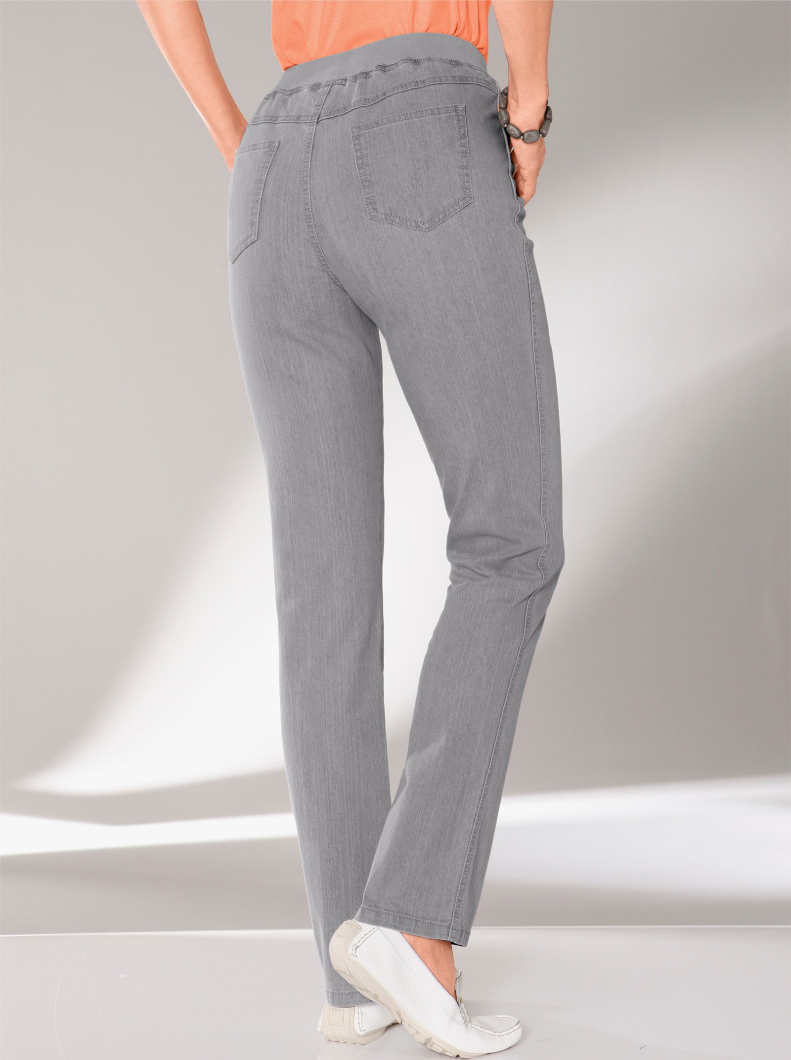 Stretch-Jeans mit Rundum-Dehnbund - grey-denim