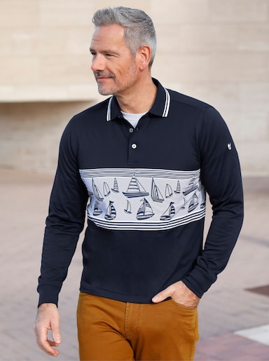 Poloshirt met lange mouwen - marine