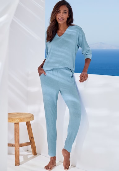 s.Oliver Pyjamaoberteil - hellblau-meliert