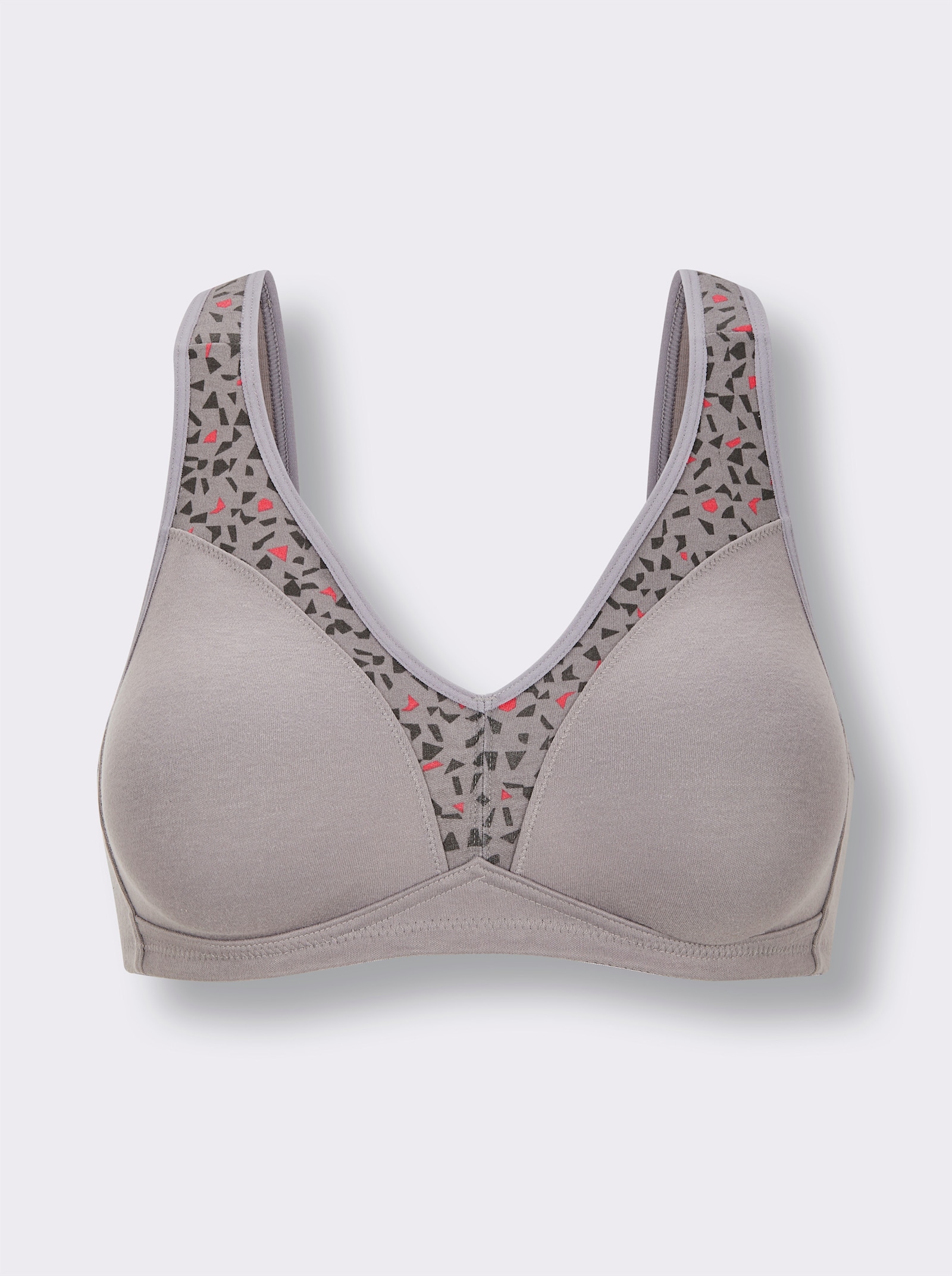 wäschepur Komfort-BH ohne Bügel - steingrau-hummer