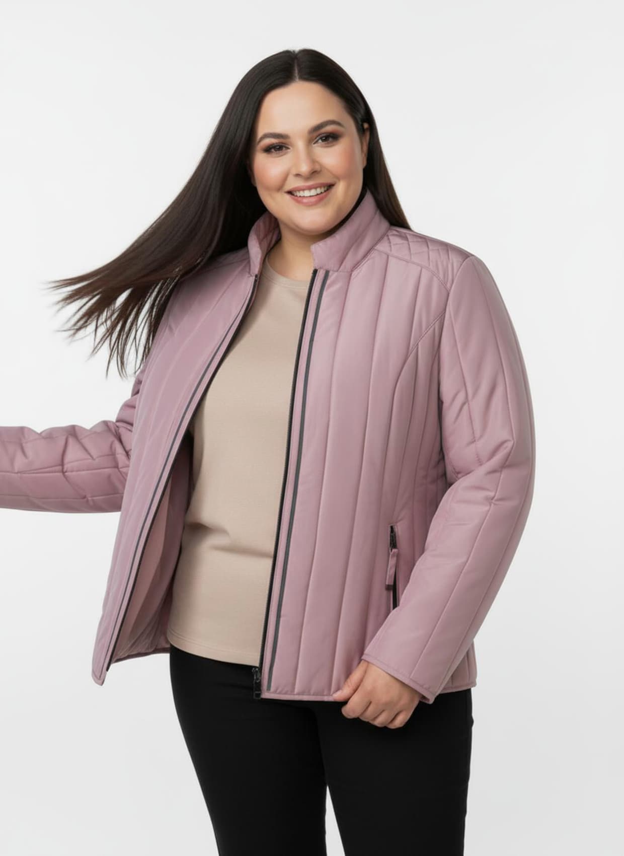 Steppjacke mit Längssteppung - hortensie