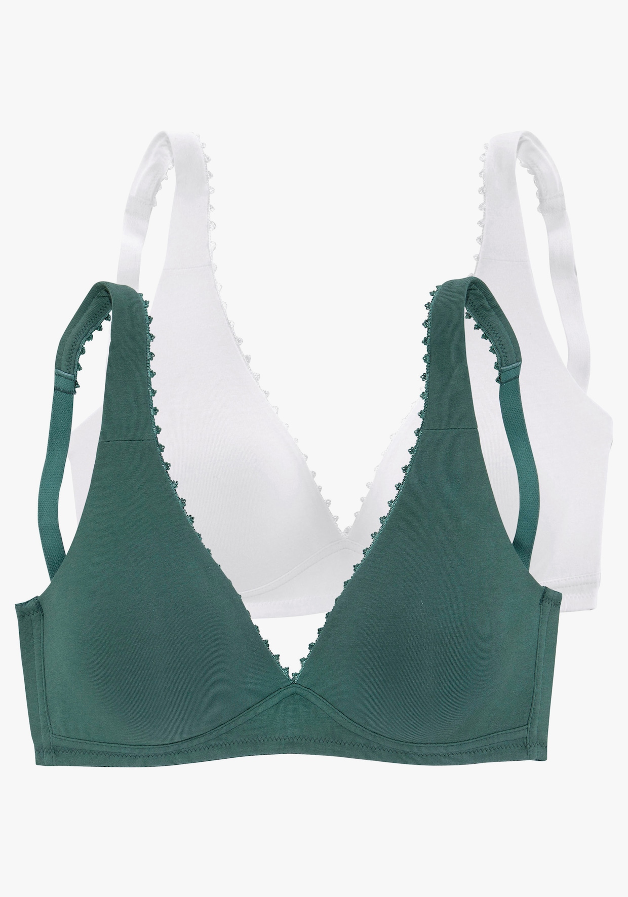 petite fleur Soutien-gorge Bralette - jade+blanc