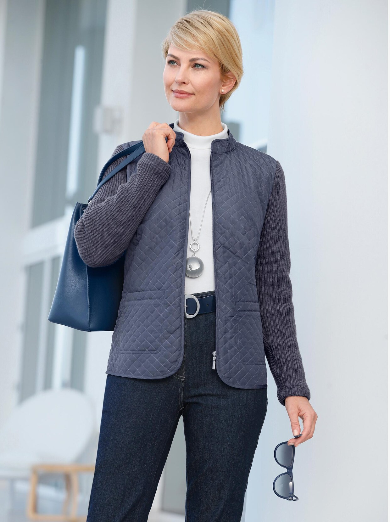 Cardigan - taubenblau