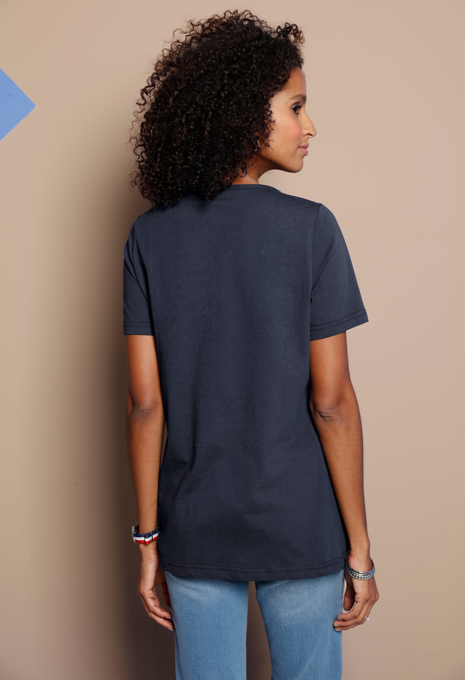 Kurzarmshirt im Anker-Dessin - marine