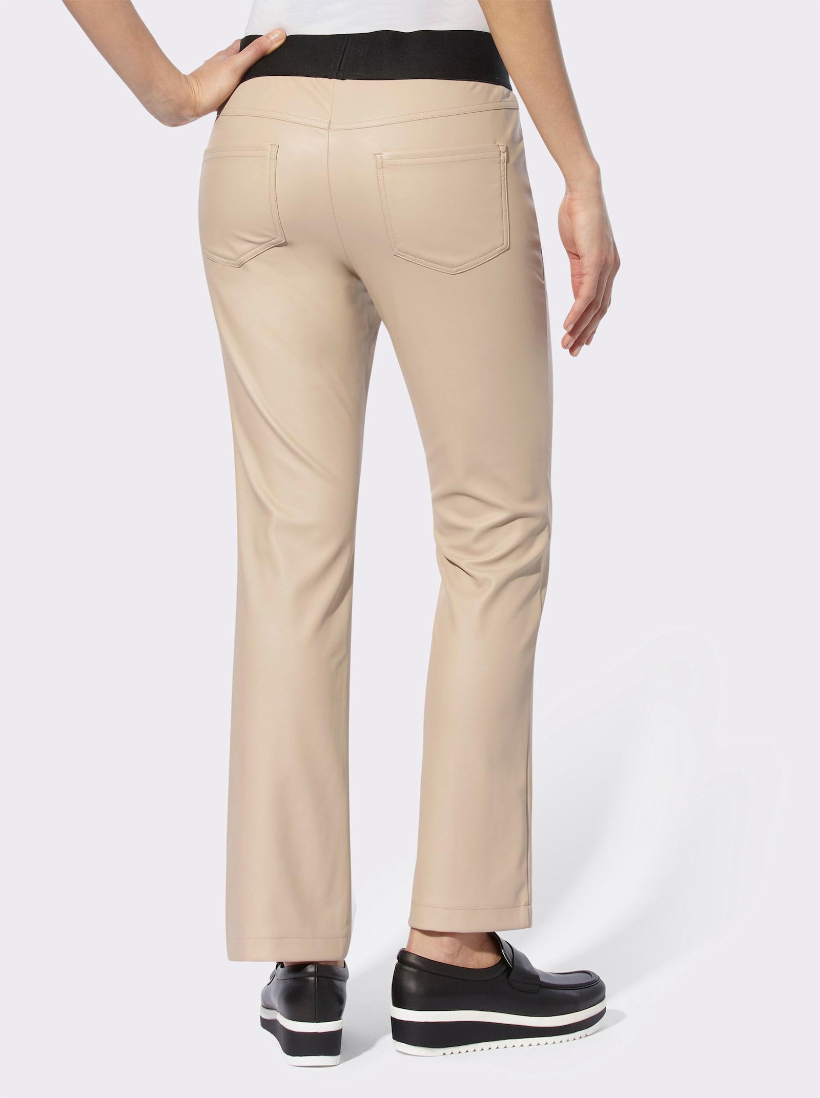heine Pantalon 5 poches avec large ceinture confort - beige