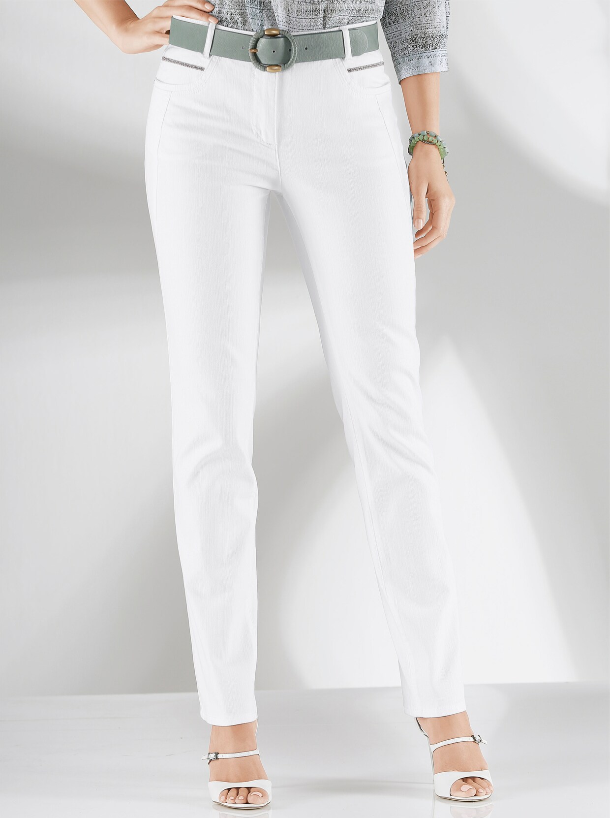Stretch jeans - wit