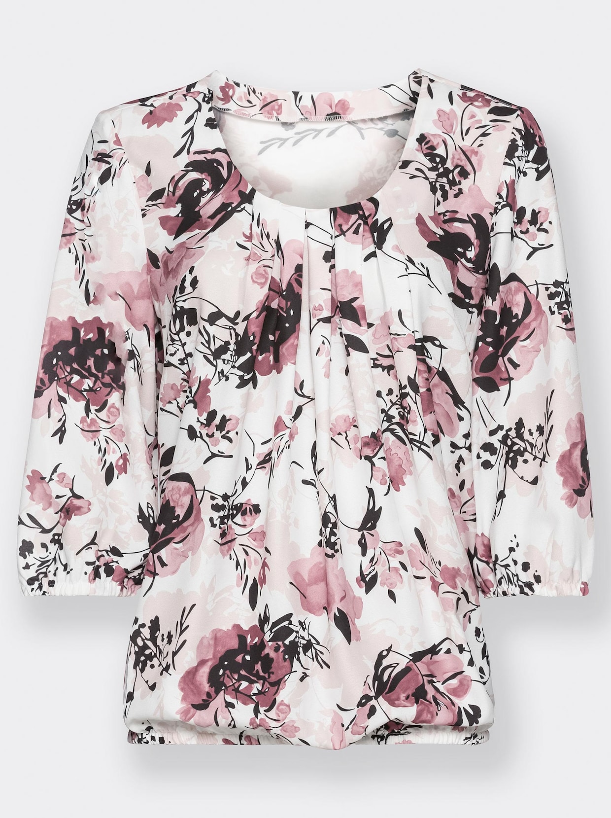 Comfortabele blouse - rozenhout geprint