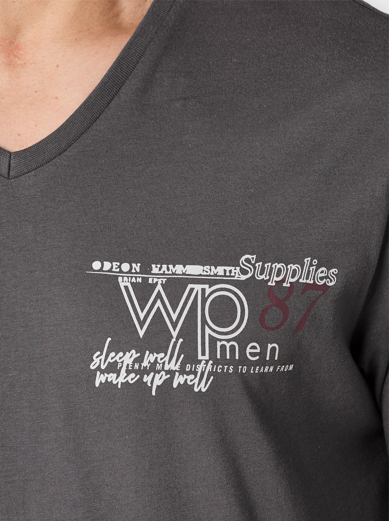 wäschepur men Schlafanzug-Shirt - anthrazit