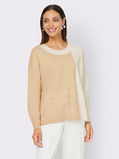 heine Pullover - sand-ecru-gemustert